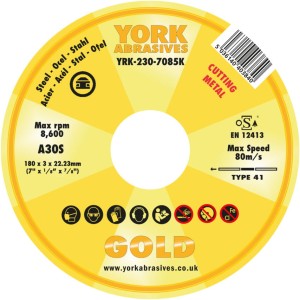 Tarcza do cięcia 180x3x22.23mm A30S York Abrasives YRK2307085K