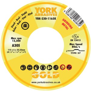 Tarcza do szlifowania 115x6x22.23mm A30S DPC York Abrasives YRK2301165K