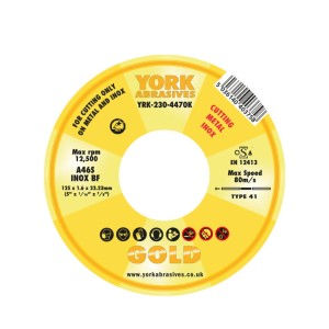 Tarcza do cięcia 125x1.6x22.23mm A46S INOX BF York Abrasives YRK2304470K