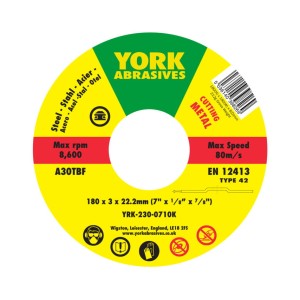 Tarcza do cięcia 180x3x22.23 A30TBF T42 York Abrasives YRK2300710K