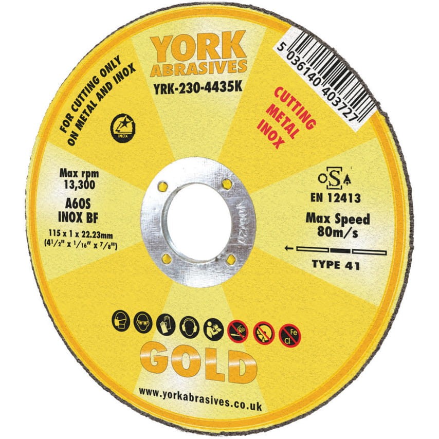 Tarcza do cięcia 115x1.6x22.23mm A46S INOX BF York Abrasives YRK2304440K