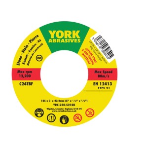 Tarcza do cięcia 125x3x22.23 C24TBF T41 York Abrasives YRK2305210K