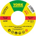 Tarcza do cięcia 115x1x22.23mm A60TBF INOX do stali nierdzewnej T41 York Abrasives YRK2304770K