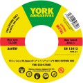Tarcza do cięcia 115x1.6x22.23mm A60TBF INOX do stali nierdzewnej T41 York Abrasives YRK2304780K