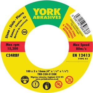 Tarcza do cięcia 100x3x16 C24RBF T41 York Abrasives YRK2305120K