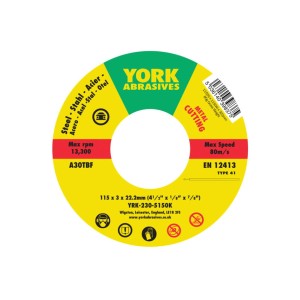 Tarcza do cięcia 115x3x22.23 A30TBF T41 York Abrasives YRK2305150K