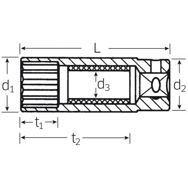 Nasadka 3/8" do świec 16mm-5/8" 12-kątna długa Stahlwille 02120036