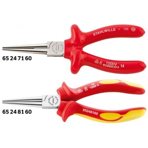 Szczypce okrągłe długie izolowane VDE1000V L-160mm chrom./izolow. Stahlwille 65247160