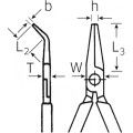 Szczypce półokrągłe odgięte 45 stopni L-200mm z obcinakiem (radio/tel.); polerowane rękojeść 2K Stahlwille 65303200