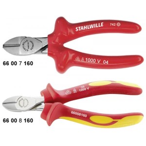 Szczypce tnące boczne VDE1000V L-160mm chrom./izolow. Stahlwille 66007160