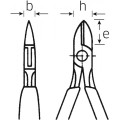 Szczypce boczne dla elektroniczny (wysmukłe zaostrz. szczęki) L-125mm poler./powl. Stahlwille 66076130