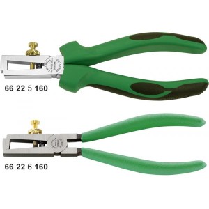 Szczypce do ściągania izolacji (do 5mm) L-160mm ze śrubą regul.; polerowane rękojeść PCV Stahlwille 66226160
