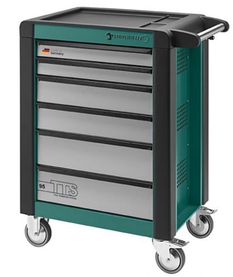 Wózek narzędziowy warsztatowy TTS 6-Szufladowy z obiciami ABS 1021x823x4970mm zielony Stahlwille 81200010
