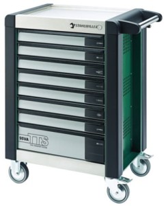 Wózek narzędziowy warsztatowy TTS Basic 8 szuflad zielony z nakładkami Stahlwille 81200065
