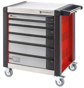 Wózek narzędziowy warsztatowy TTS 6-Szufl. czerwony z nakładkami; 1000x1024x652mm możliwość wysunięcia tylko jednej szuflady w tym samym czasie max obciążenie: 40kg na szufladę; 1400 kg na Wózek; Stahlwille 81200100