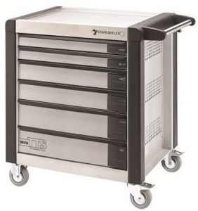 Wózek narzędziowy warsztatowy TTS 6-Szufl. biały z nakładkami; 1000x1024x652mm możliwość wysunięcia tylko jednej szuflady w tym samym czasie max obciążenie: 40kg na szufladę; 1400 kg na Wózek; Stahlwille 81200103