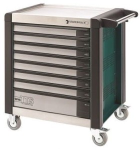 Wózek narzędziowy warsztatowy TTS 8-Szuflad zielony z nakładkami 1000x1024x 652mm możliwość wysunięcia tylko jednej szuflady w tym samym czasie max obciążenie: 40kg na szufladę; 1400 kg na Wózek Stahlwille 81200109