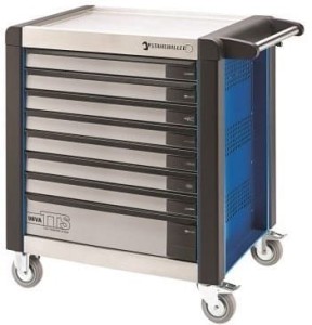 Wózek narzędziowy warsztatowy TTS 8-Szuflad niebieski z nakładkami 1000x1024x 652mm możliwość wysunięcia tylko jednej szuflady w tym samym czasie max obciążenie: 40kg na szufladę; 1400 kg na Wózek Stahlwille 81200111