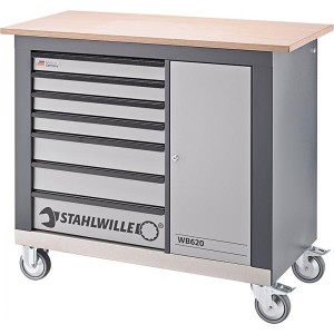 Wózek narzędziowy warsztatowy z drewnianym blatem Stahlwille 85010620