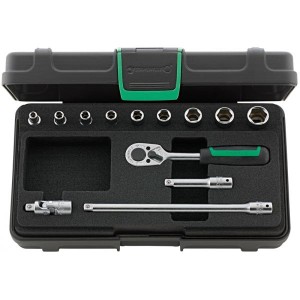 Zestaw narzędzi 1/4" grzechotka+nasadki 6-kąt 4-13mm+akcesoria 13-el.w walizce ABS Stahlwille 96011119