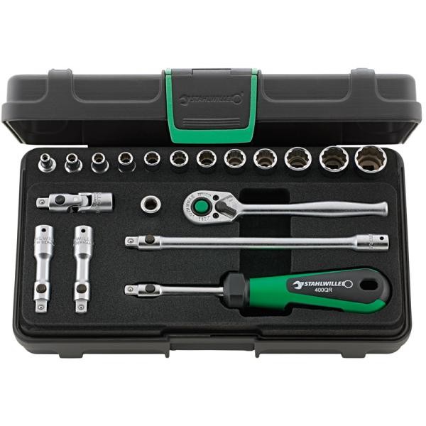 Zestaw narzędzi 1/4" QR: 40a 1/8" 40aD 5/32"-9/16"+Grzechotka+akcesoria,19-el.w walizce ABS Stahlwille 96015208