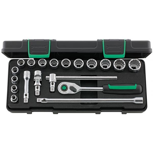 Zestaw QR kluczy nasadowych 3/8" 19-elem. w walizce ABS Stahlwille 96021180