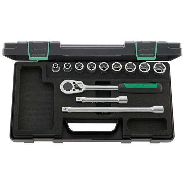 Zestaw narzędzi 1/2" 12-el.w walizce ABS 9 nasadek 6-kąt 10-24mm grzechotka przedłużka 130 255mm Stahlwille 96031343