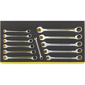 Zestaw TCS kluczy płasko-oczkowych z grzechotką 8-19mm do Skrzyni Nr 13217 12-el. Stahlwille 96830128