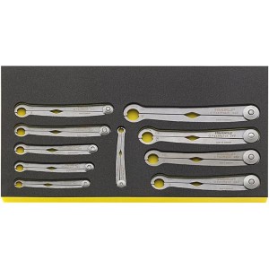 Zestaw TCS kluczy oczkowych otwartych szybkich 8-19mm do Skrzyni Nr 13217 10-el Stahlwille 96830130