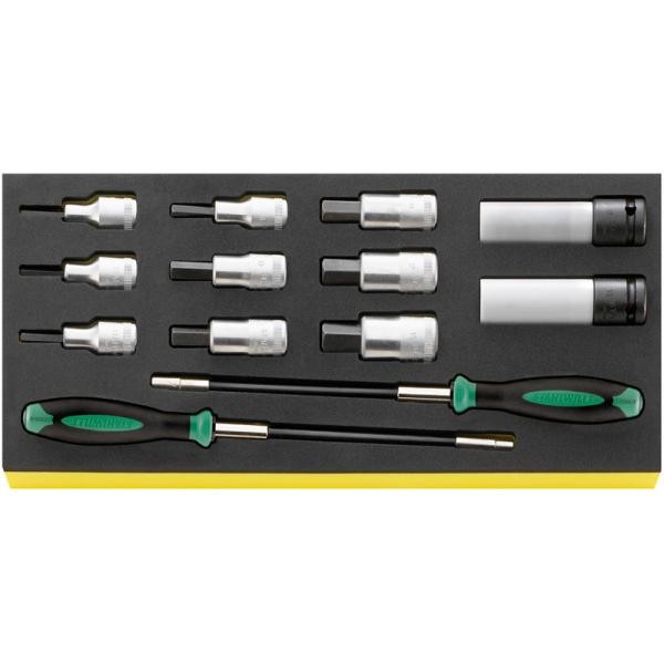 Zestaw TCS 1/3 nas. Inhex 5-19mm z nas. do kół 17;19mm i wkręt. giętkim(6;7mm); 13-Częściowy Stahlwille 96830163