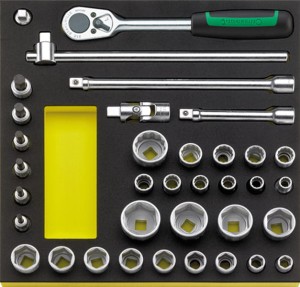 Zestaw TCS 2/3 narzędzi 1/2" grzechotka+nasadki 6,12-kątne 36-Częściowy Stahlwille 96830354