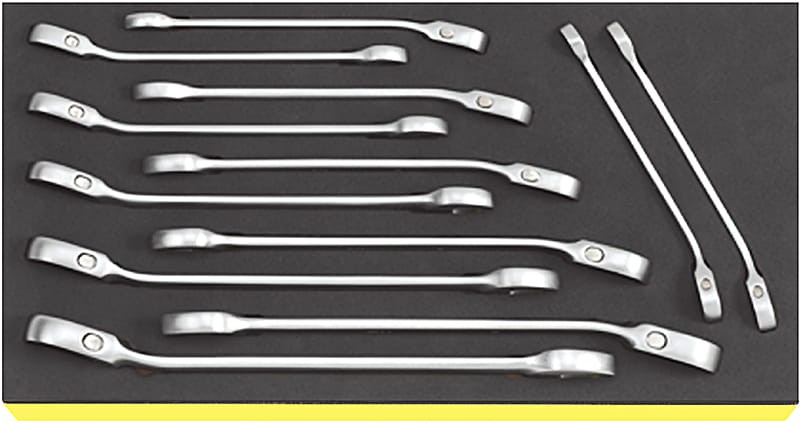 Zestaw TCS 1/3 kluczy płasko-oczkowych z grzechotką 8-19mm 12-el. Stahlwille 96830649