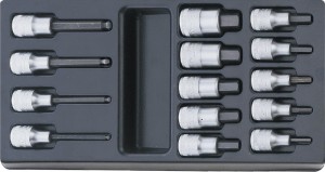 Zestaw ABS 1/3 nasadek imb. 4-19mm i z końc.kulistą 5-10mm 14-Częściowy Stahlwille 96838114