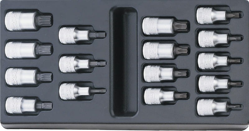Zestaw ABS 1/3 nasadek wkręt. 1/2" Torx T20-T60 i XZN M5-M16 16-Częściowy Stahlwille 96838115