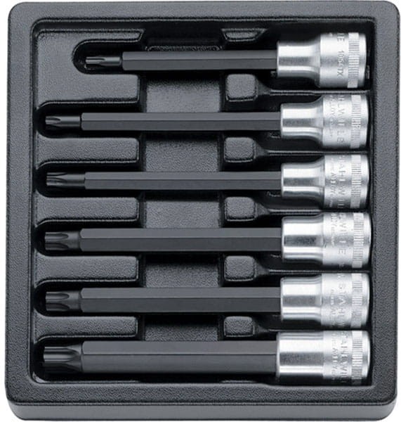 Zestaw ABS 1/6 nasadek Torx 1/2" długich T30-T45 6-Częściowy Stahlwille 96838163
