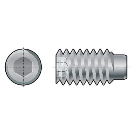 M3x10 wkręt dociskowy DOG POINT (GR-45H) (14.9) Qualfast QFT6023100C QFT-602-3100C