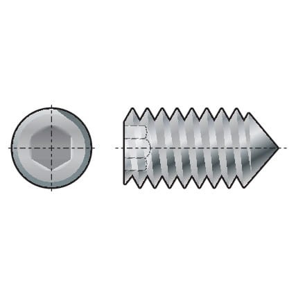 M8x16 wkręt dociskowy stożkowe zakończenie (GR-45H) (14.9) Qualfast QFT6023303N QFT-602-3303N