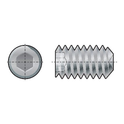 M20x40 wkręt dociskowy KNURLEDCUP POINT (GR-45H) (14.9) Qualfast QFT6023529B QFT-602-3529B