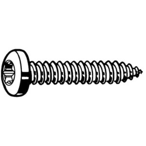 Śruba Torx 12x1.1/2" nierdzewna A2 ST/ST z łbem grzybkowym TAMPER samogwintująca Qualfast QFT6373347B QFT-637-3347B