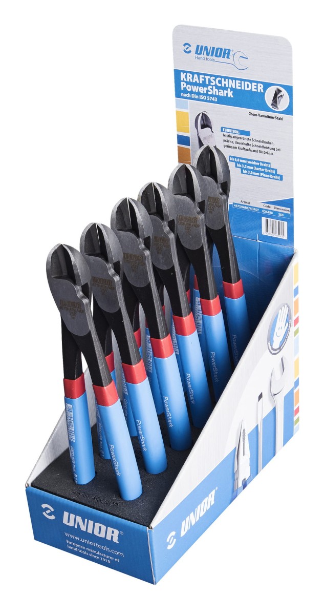 Zestaw szczypiec Powershark w kartonowym ekspozytorze Unior (627643) 467SHARK/4DPST