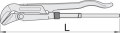Klucz do rur 45° typ szwedzki 2" Unior (626111) 481/6-H