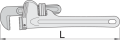 Wzmocniony aluminiowy klucz do rur 18" Unior (626120) 492AL-H