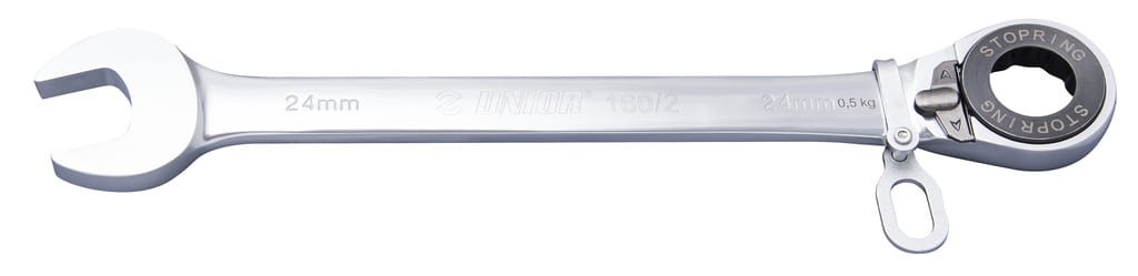 Klucz płasko-oczkowy z grzechotką 24mm Unior (626403) 160/2-H