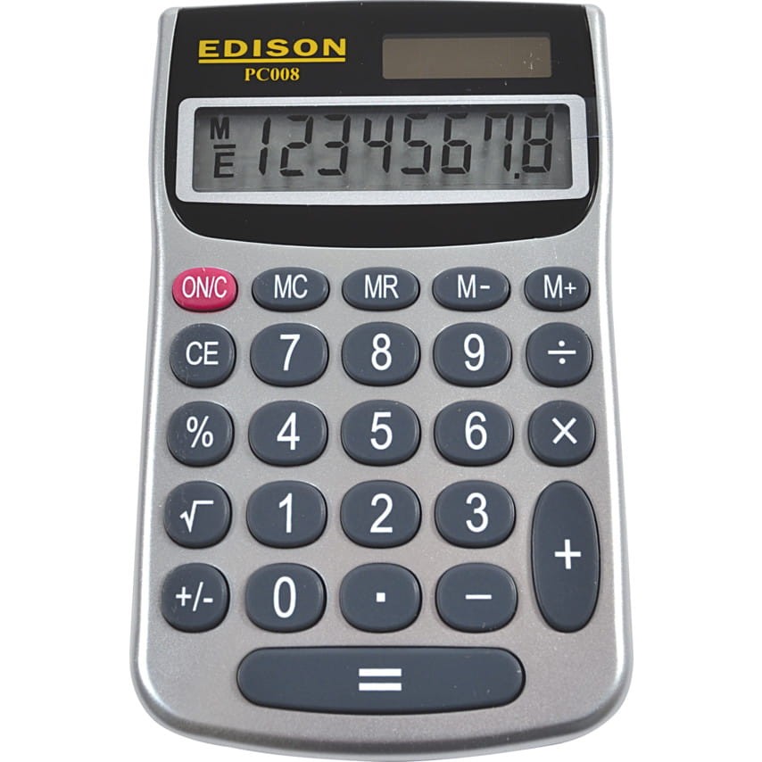 PC008 8-DIGIT POCKET LCDCALCULATOR Edison EDI8250050K EDI-825-0050K