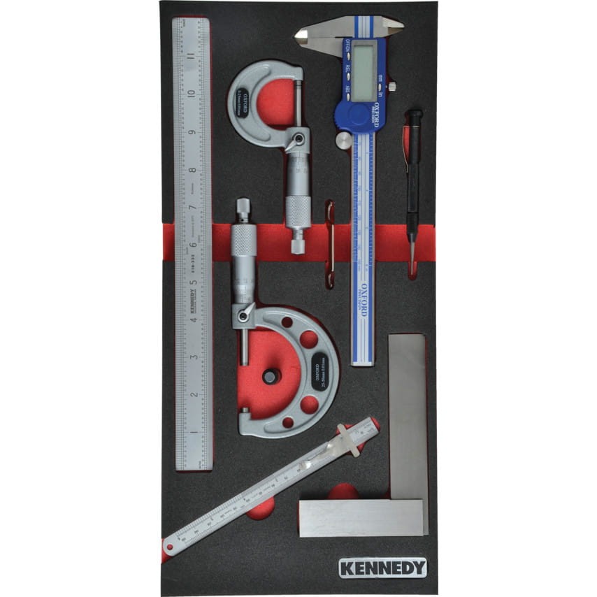7PCS ENGINEERS MEASUREING SETWITH FOAM M1832 Kennedy KEN5950010K KEN-595-0010K