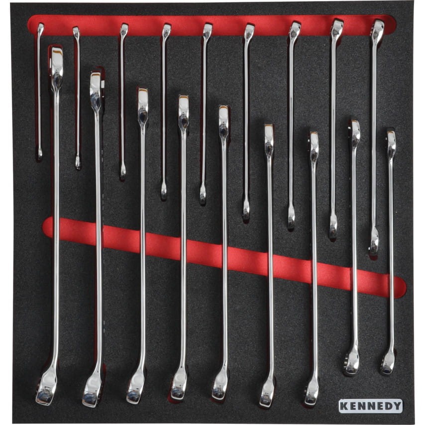 18PCS PROF COMBINATION SPANNERSET WITH FOAM M1832 Kennedy KEN5950080K KEN-595-0080K