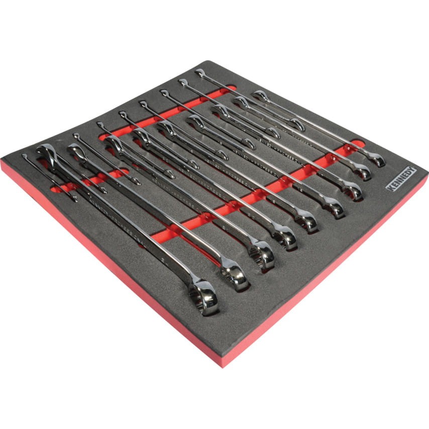18PCS PROF COMBINATION SPANNERSET WITH FOAM T0691 Kennedy KEN5950085K KEN-595-0085K
