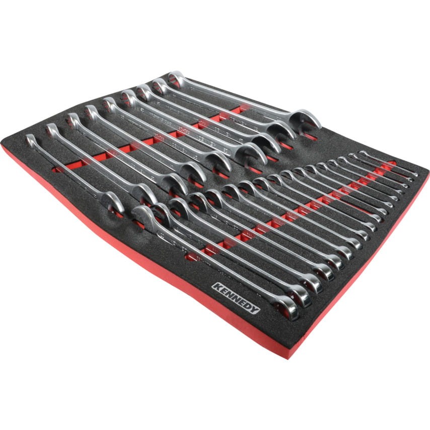 26PCS IND COMBINATION SPANNER SETWITH FOAM T0691 Kennedy KEN5950095K KEN-595-0095K