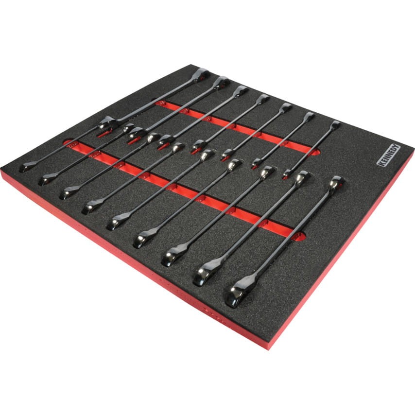 16PCS RATCHETING COMBINATION SETWITH FOAM T0691 Kennedy KEN5950125K KEN-595-0125K