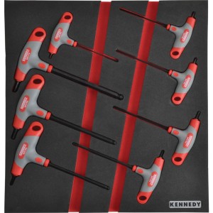 8PCS 2.0-10.0mm T-HANDLED HEXBALL DRIVER SET WITH FOAM M1832 Kennedy KEN5950190K KEN-595-0190K